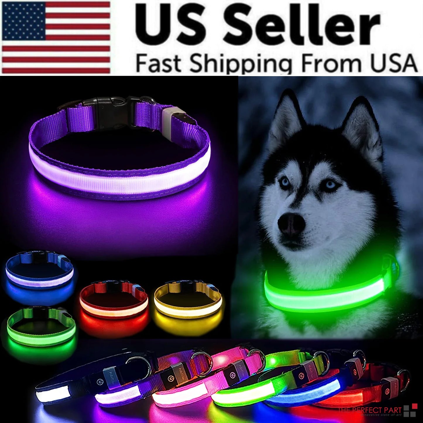 TrailPuppies™ LED Glow Safety Dog Collar