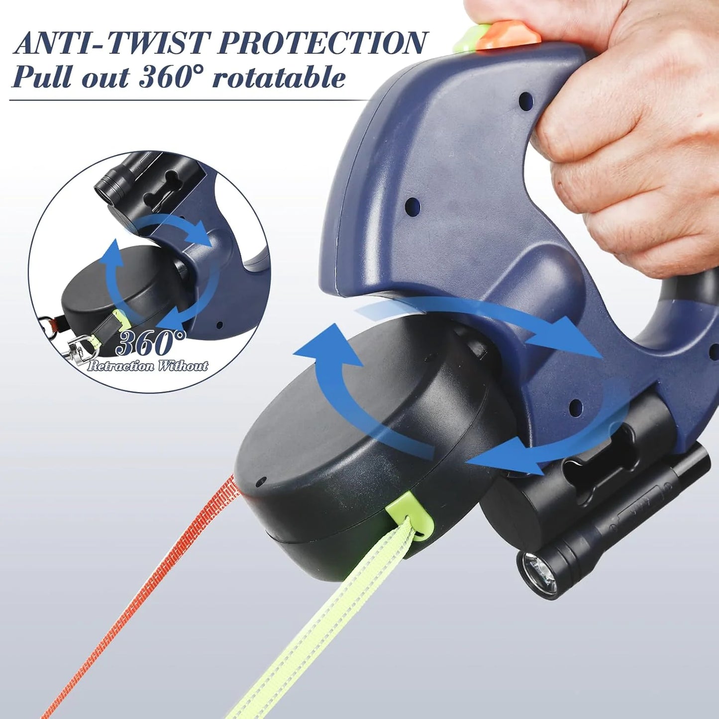 Twin Dog Reflective Retractable Leash
