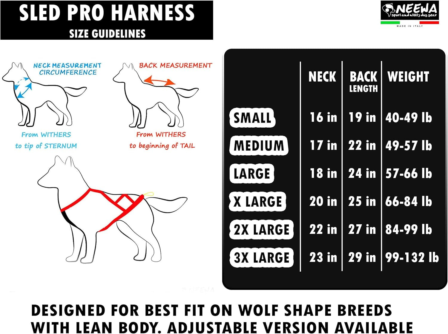Pro Sled Dog Harness (Blue, Small (Neck 16 Chest 26 Back18))